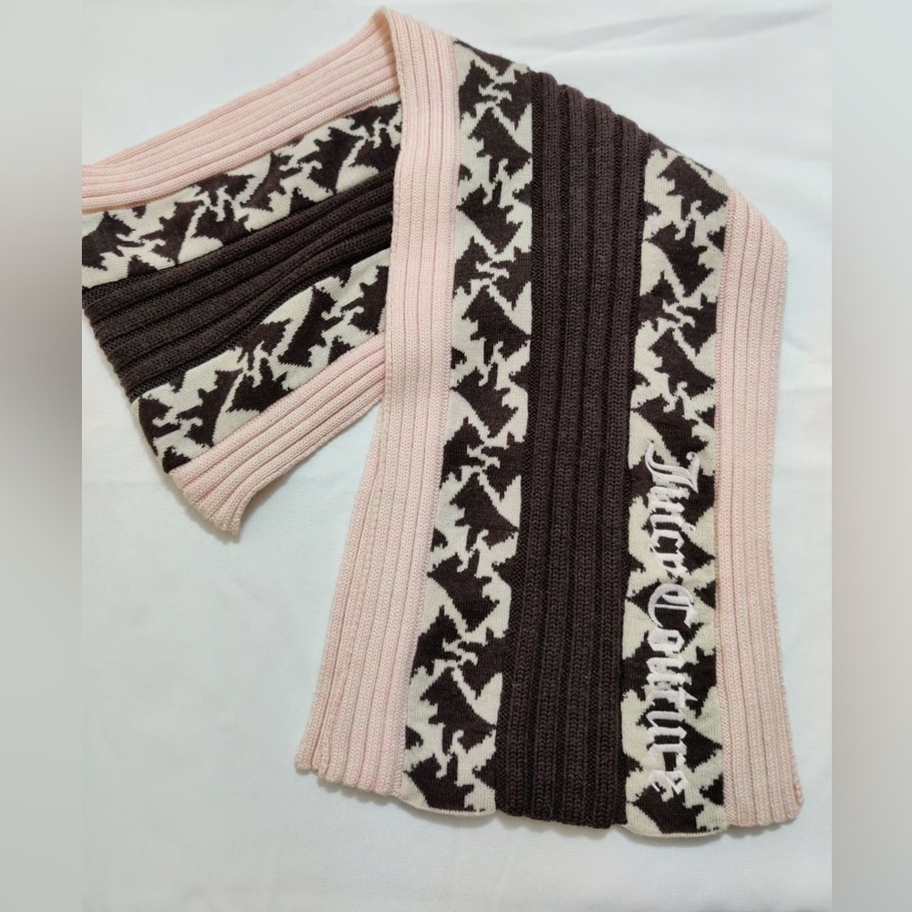 Juicy Couture Black and Pink Scarf